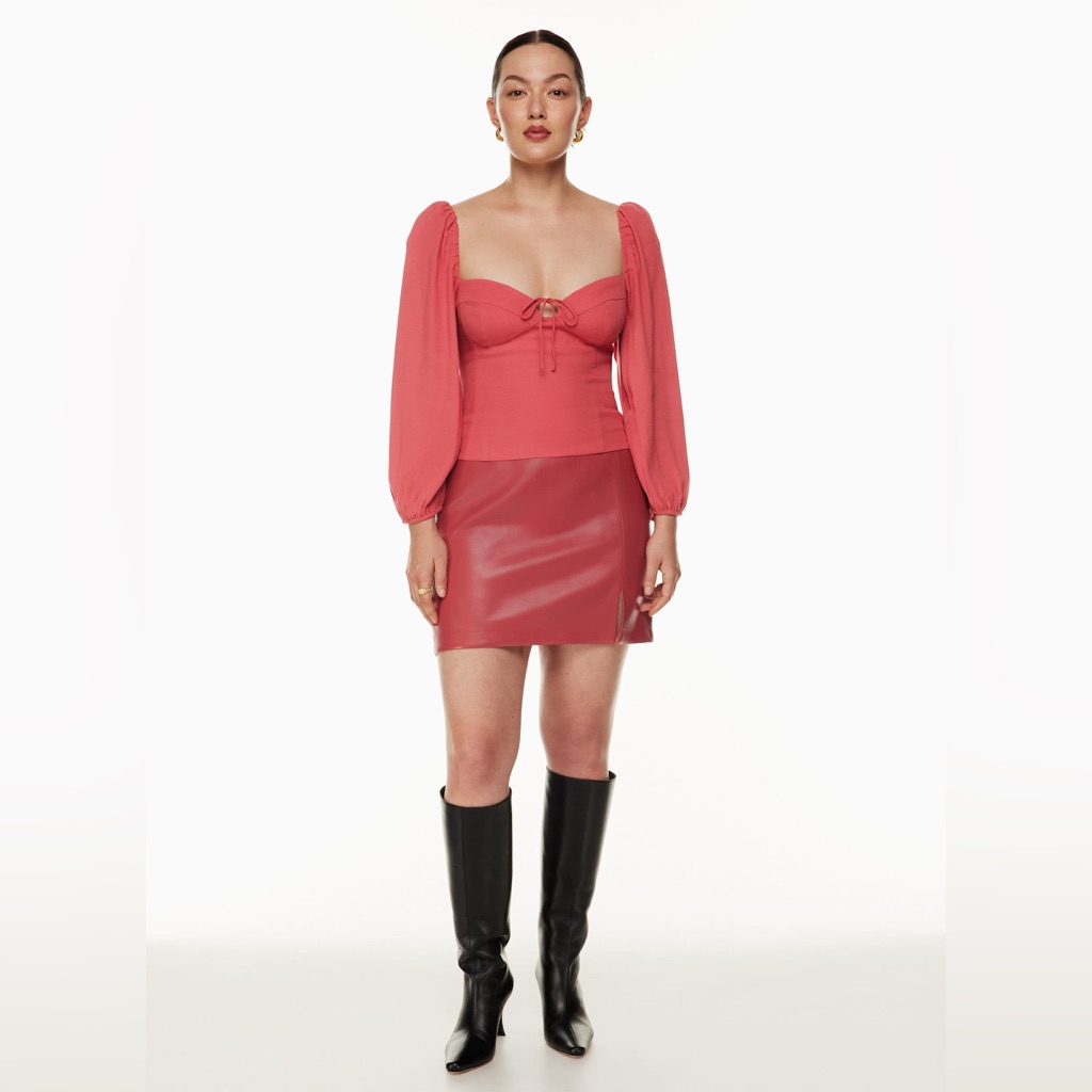 Nwt Artizia Wilfred Novella Blouse In Rosy Red Size Small.